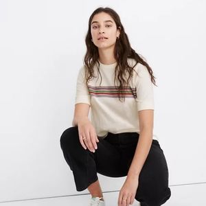 Madewell Placed Stripe Relaxed Recycled Cotton Tee